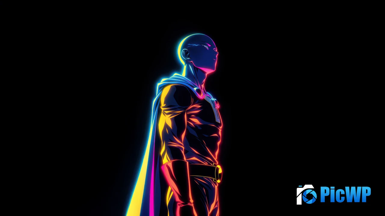 Saitama Neon 4K PC Wallpaper