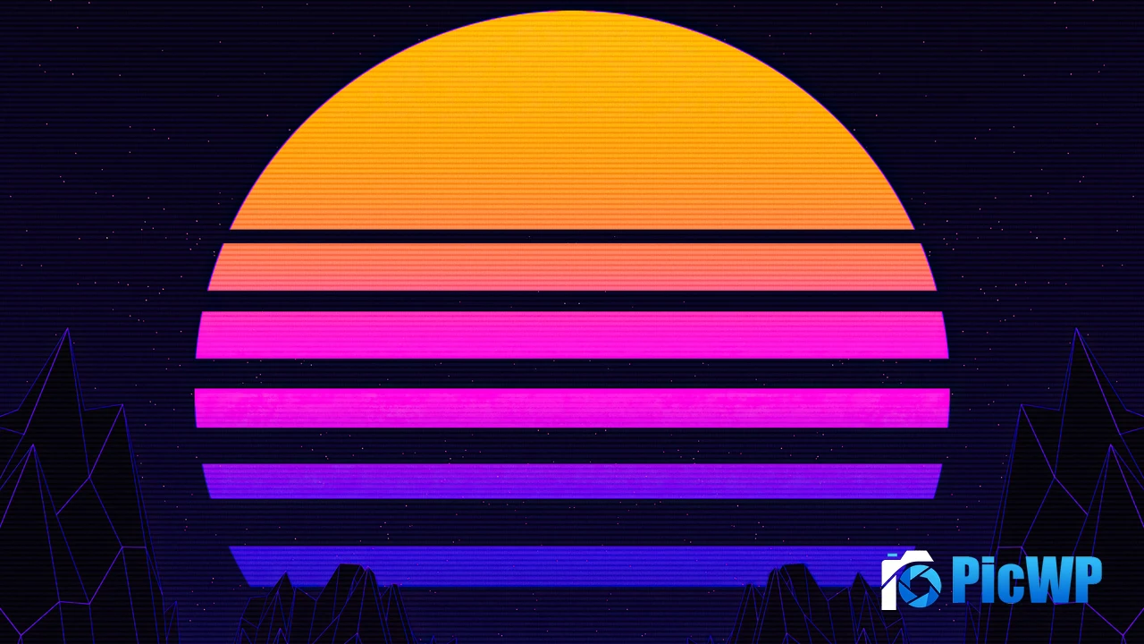 Gradient background RetroWave art 4K PC Wallpaper