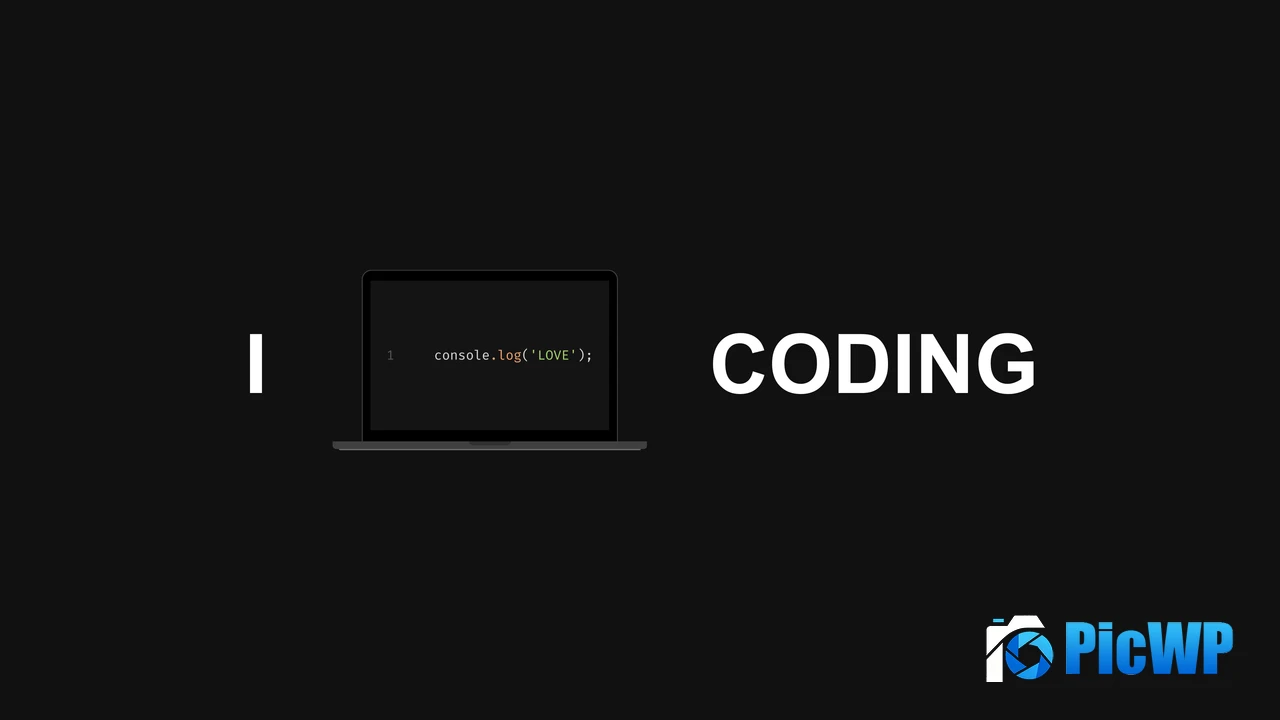 I Love Coding Dark background 4K PC Wallpaper
