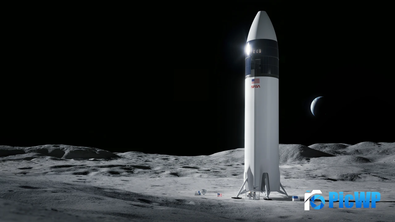 Starship HLS NASA 4K PC Wallpaper