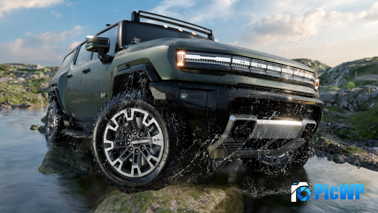 Electric pickup GMC Hummer EV 4K PC Wallpaper