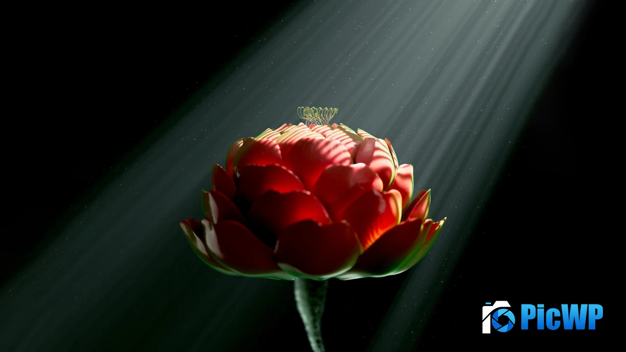 Red flower Digital Art 4K PC Wallpaper