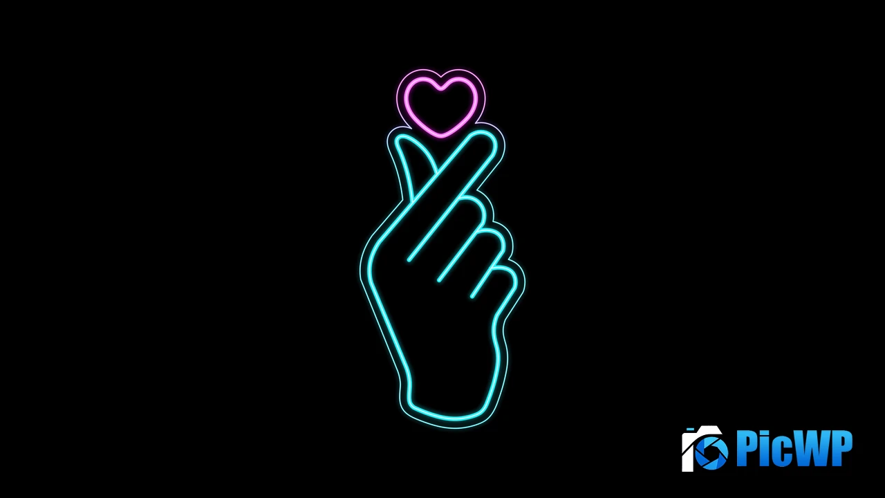 Glowing Finger heart 4K PC Wallpaper