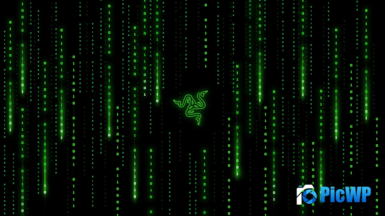 Razer Matrix falling code 4K PC Wallpaper