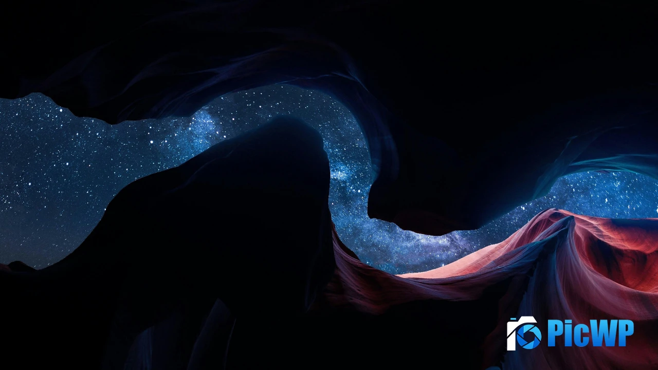 Lower Antelope Canyon Night sky 4K PC Wallpaper