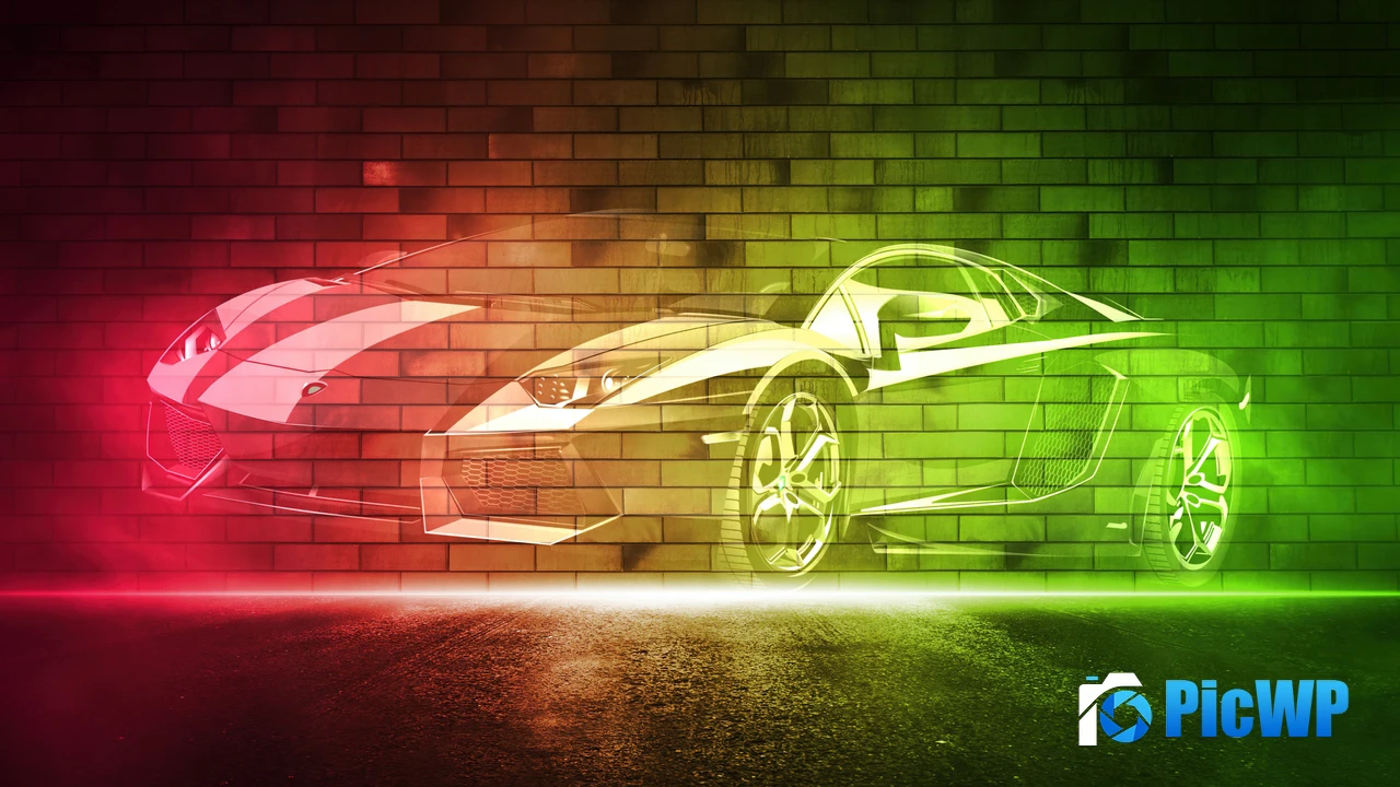 Lamborghini Gallardo Neon art 4K PC Wallpaper