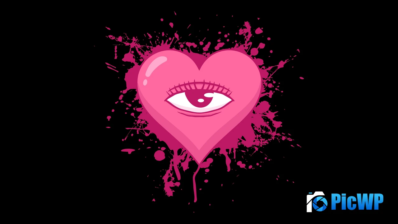Weirdcore Pink Heart 4K PC Wallpaper