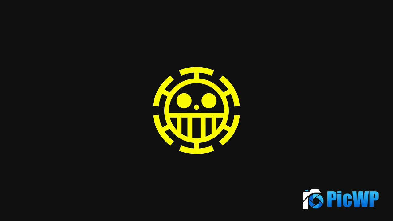 Trafalgar Law Logo Dark background 4K PC Wallpaper