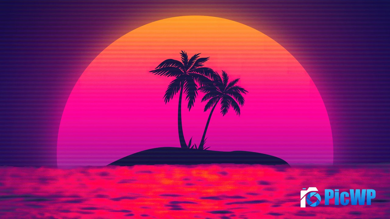 Vaporwave Sunset 4K PC Wallpaper