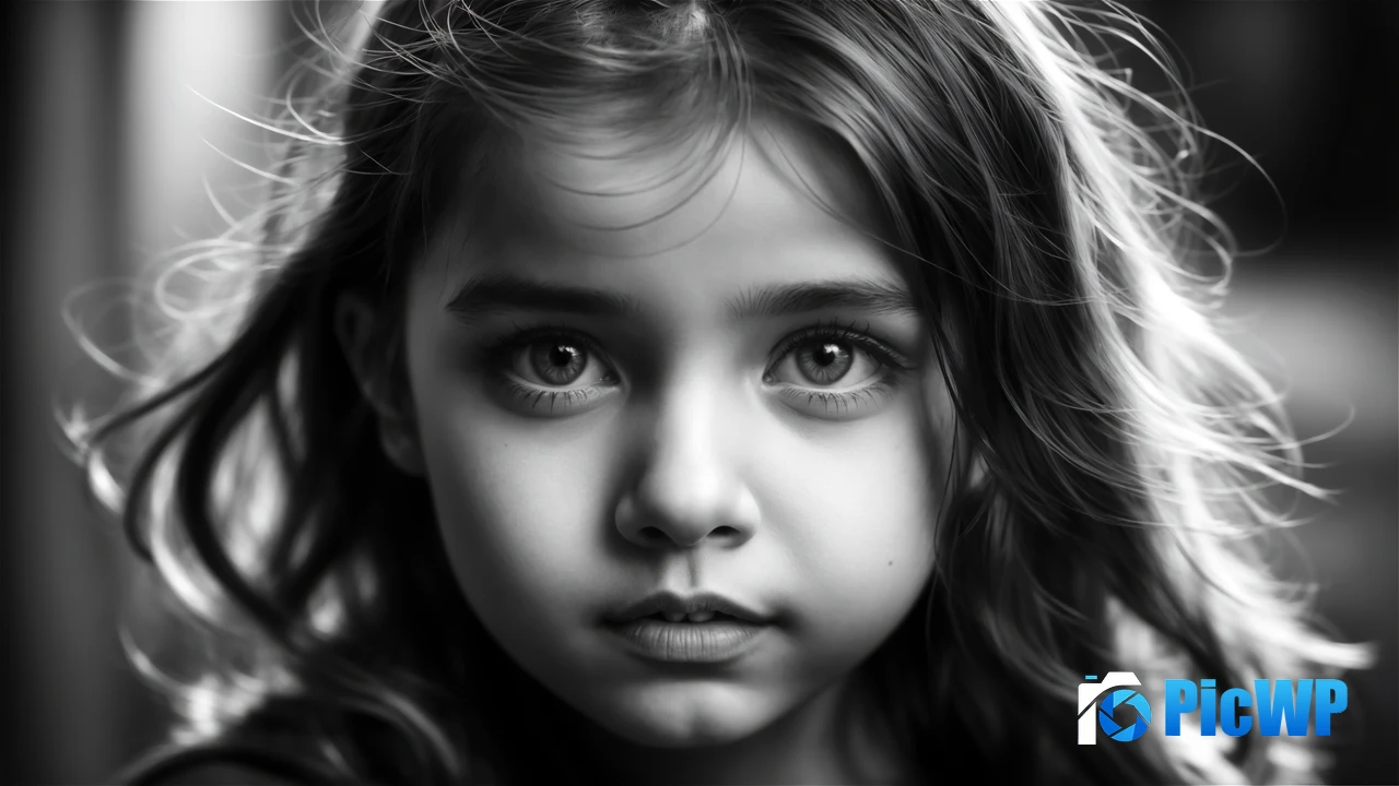 Cute Girl Monochrome 4K PC Wallpaper