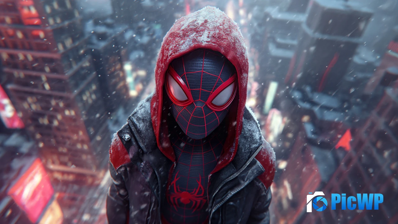 Miles Morales Snowfall 4K PC Wallpaper