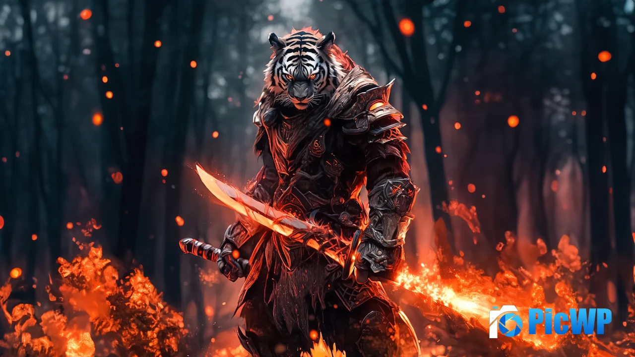 Tiger Warrior 4K PC Wallpaper