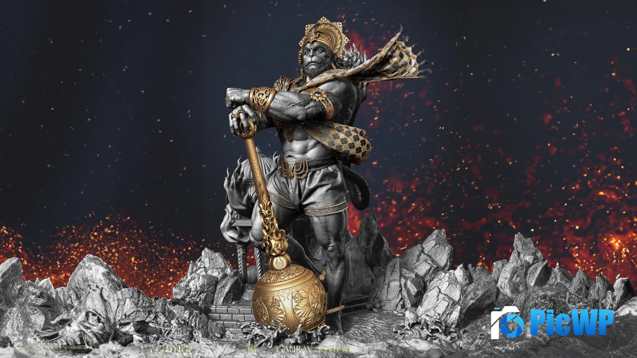 Lord Hanuman Digital Art 4K PC Wallpaper