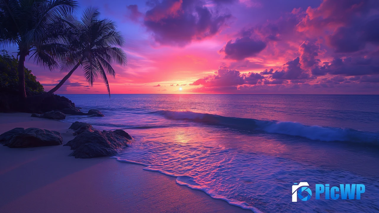 Tropical beach Aesthetic 4K PC Wallpaper
