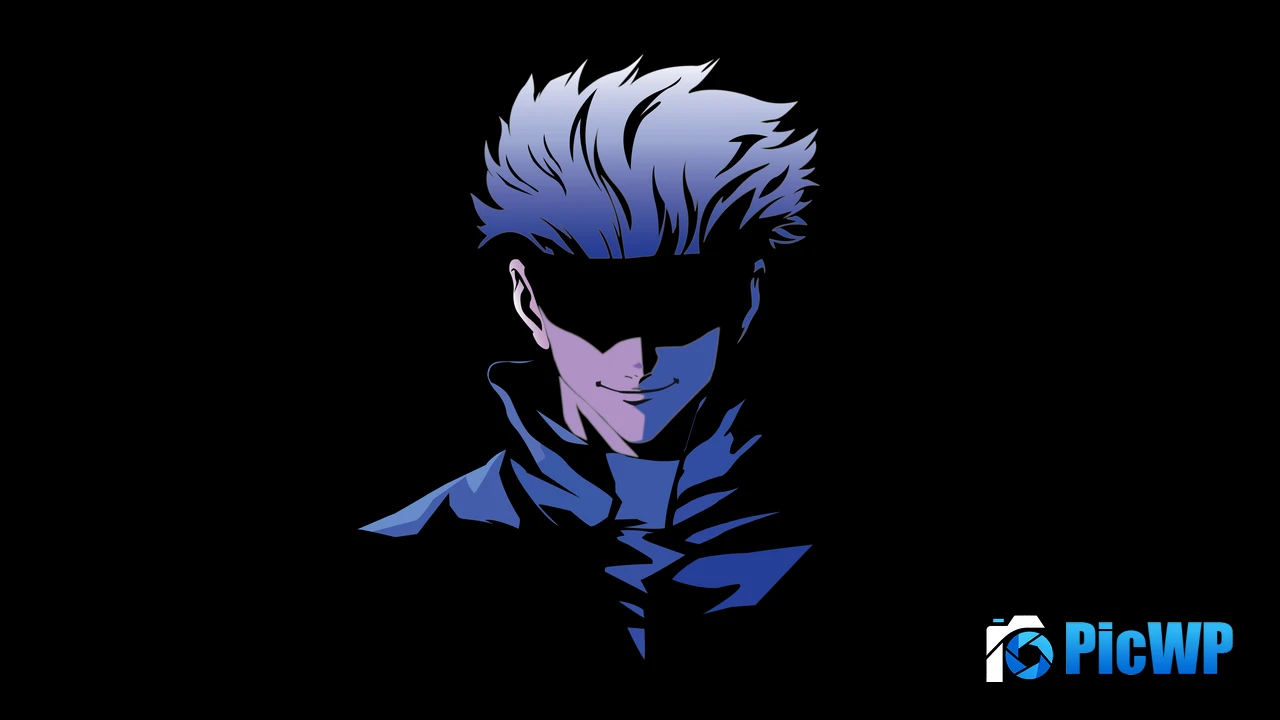 Satoru Gojo Black background 4K PC Wallpaper
