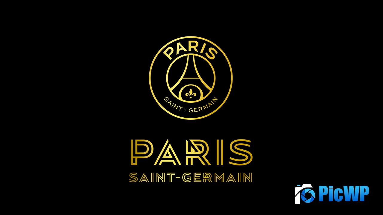 Paris Saint-Germain Black background 4K PC Wallpaper