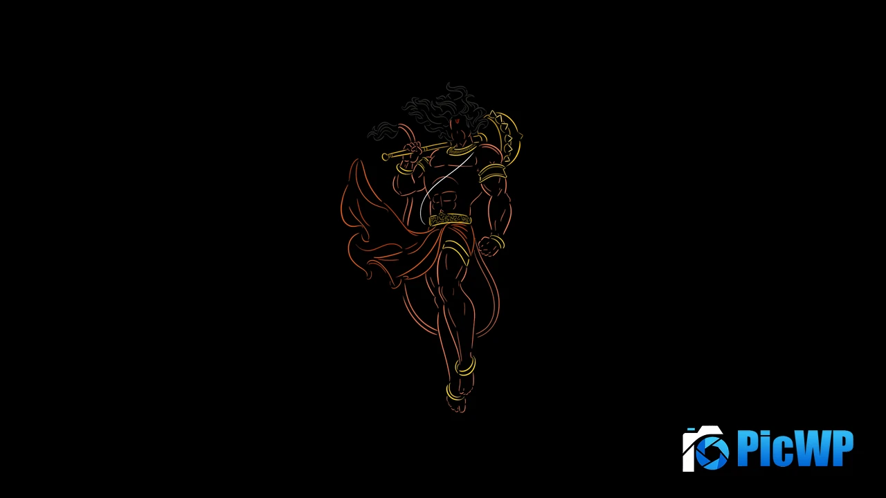 Bajrangbali Minimalist 4K PC Wallpaper