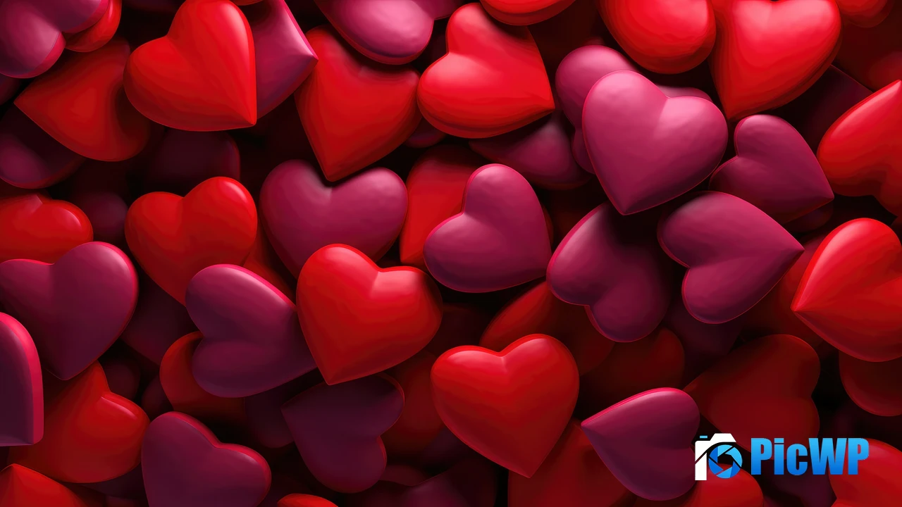 Valentine Red hearts 4K PC Wallpaper