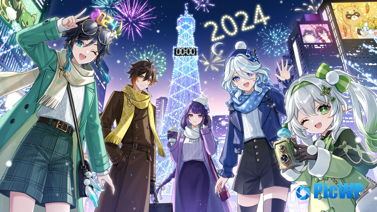 Genshin Impact New Year celebrations 4K PC Wallpaper