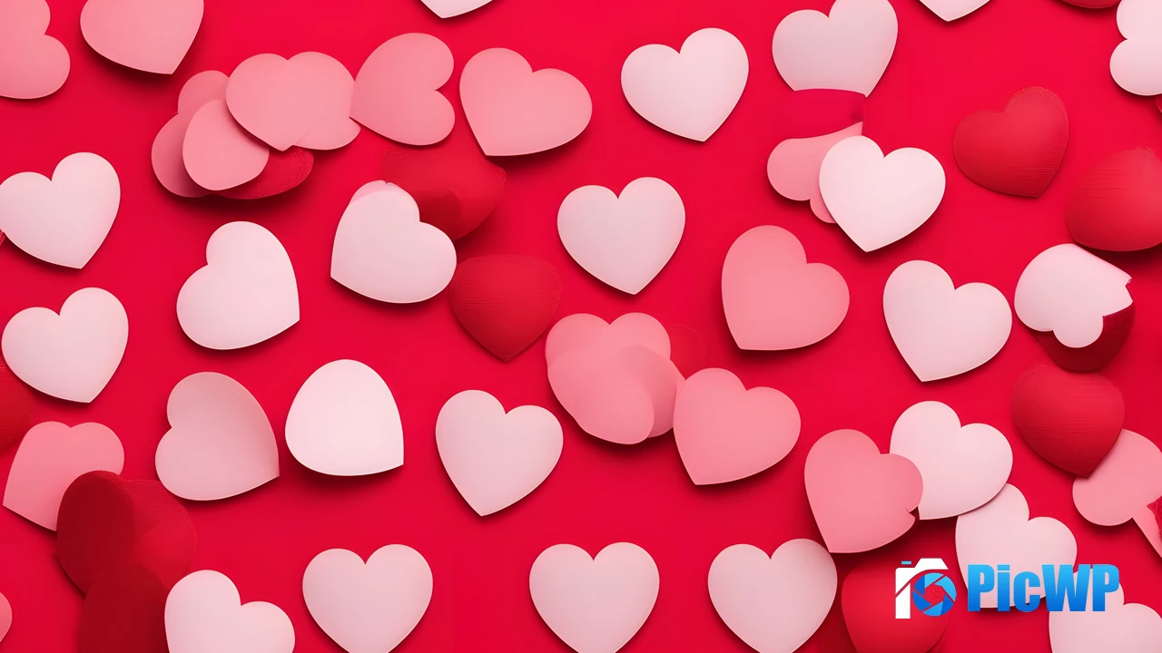 Red hearts Red background 4K PC Wallpaper