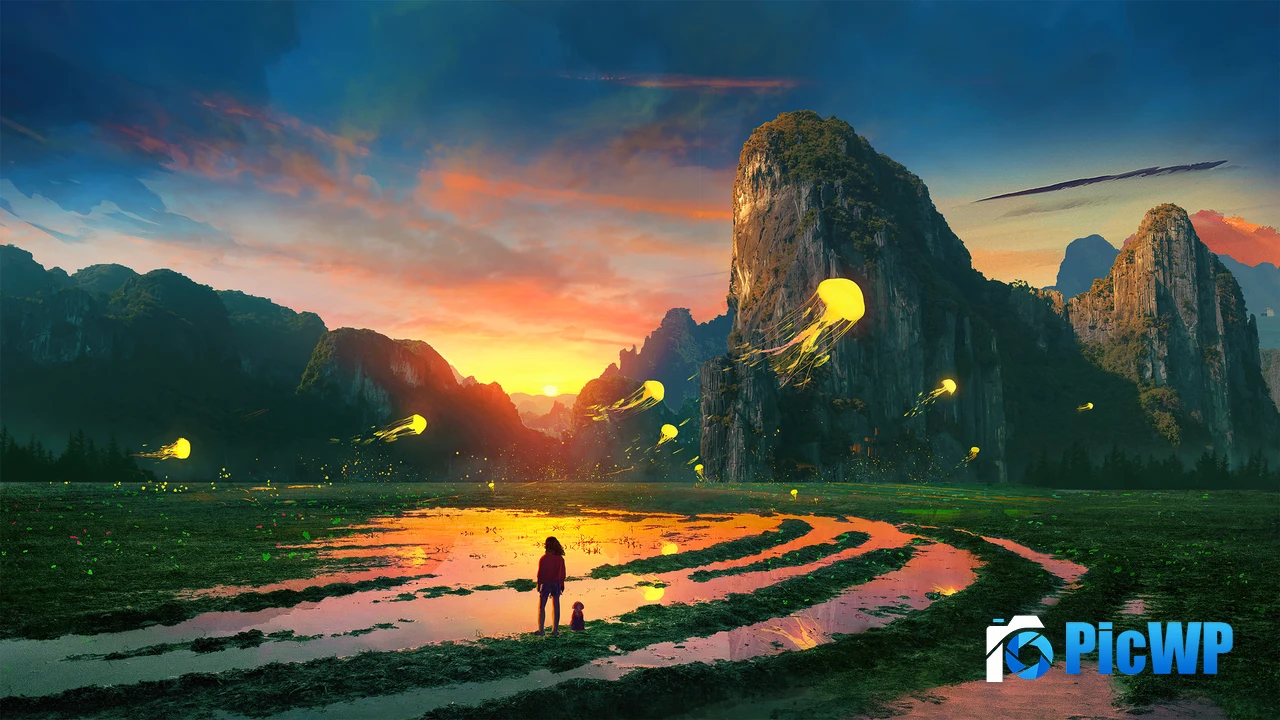 Golden hour Dream girl 4K PC Wallpaper