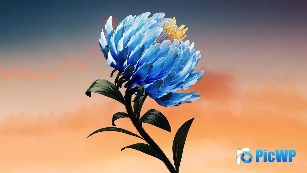 Blue flower Digital Art 4K PC Wallpaper
