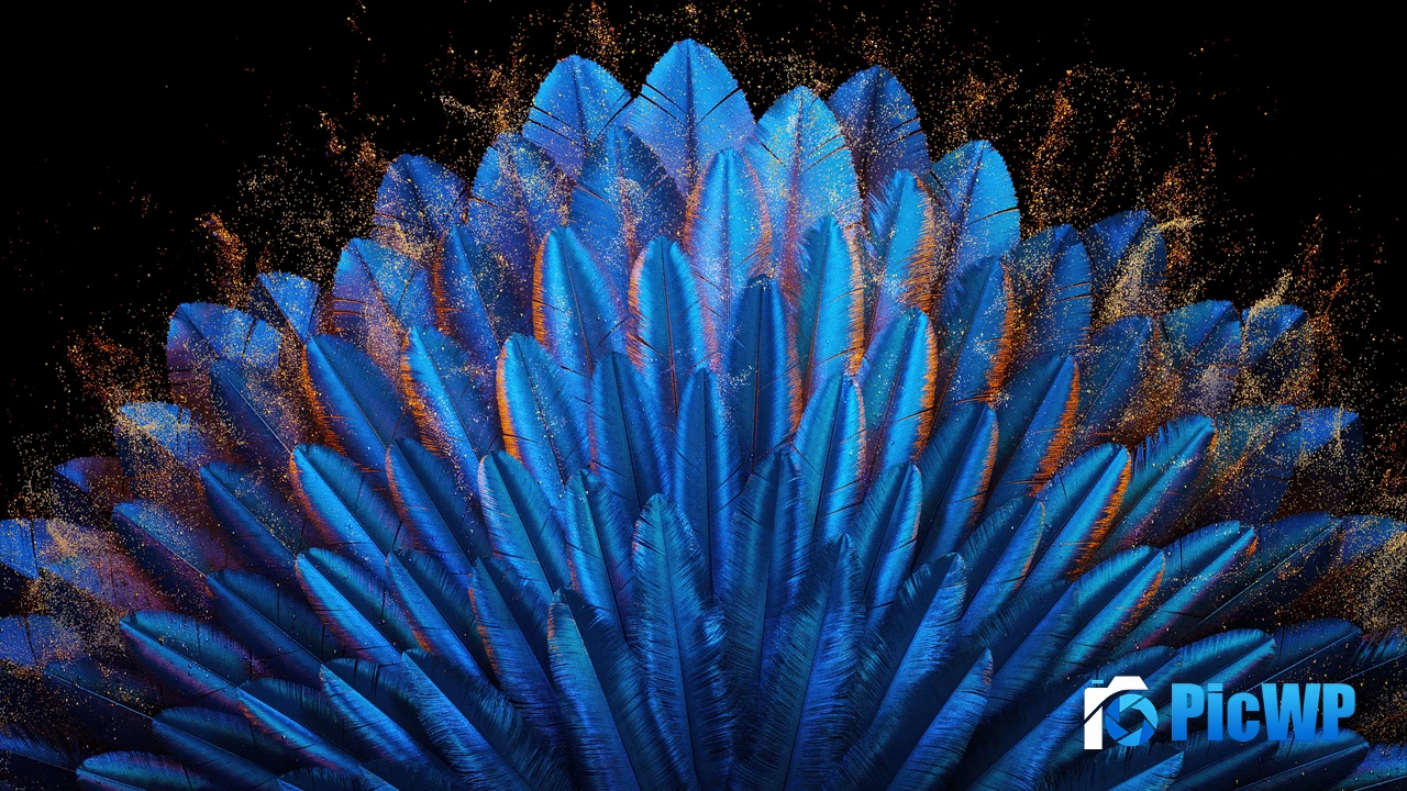 Peacock feathers Blue aesthetic 4K PC Wallpaper