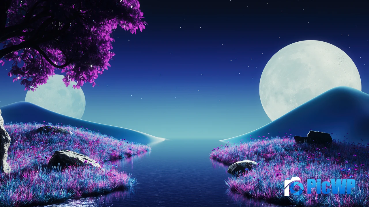 Purple aesthetic Landscape 4K PC Wallpaper