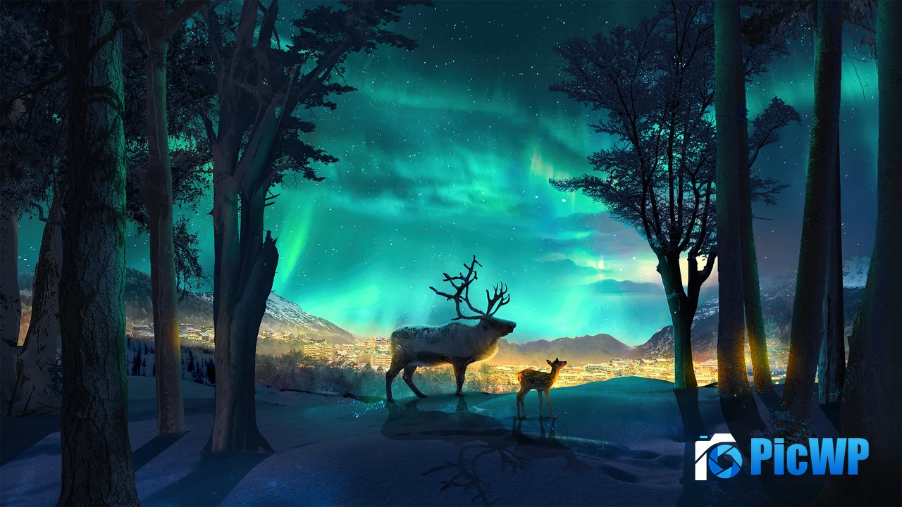 Illuminated Aurora Borealis 4K PC Wallpaper