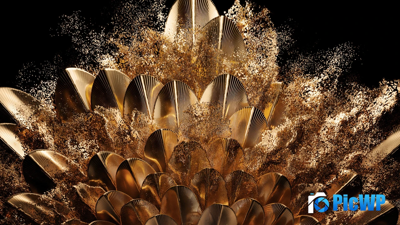 Golden Peacock feathers Digital Art 4K PC Wallpaper