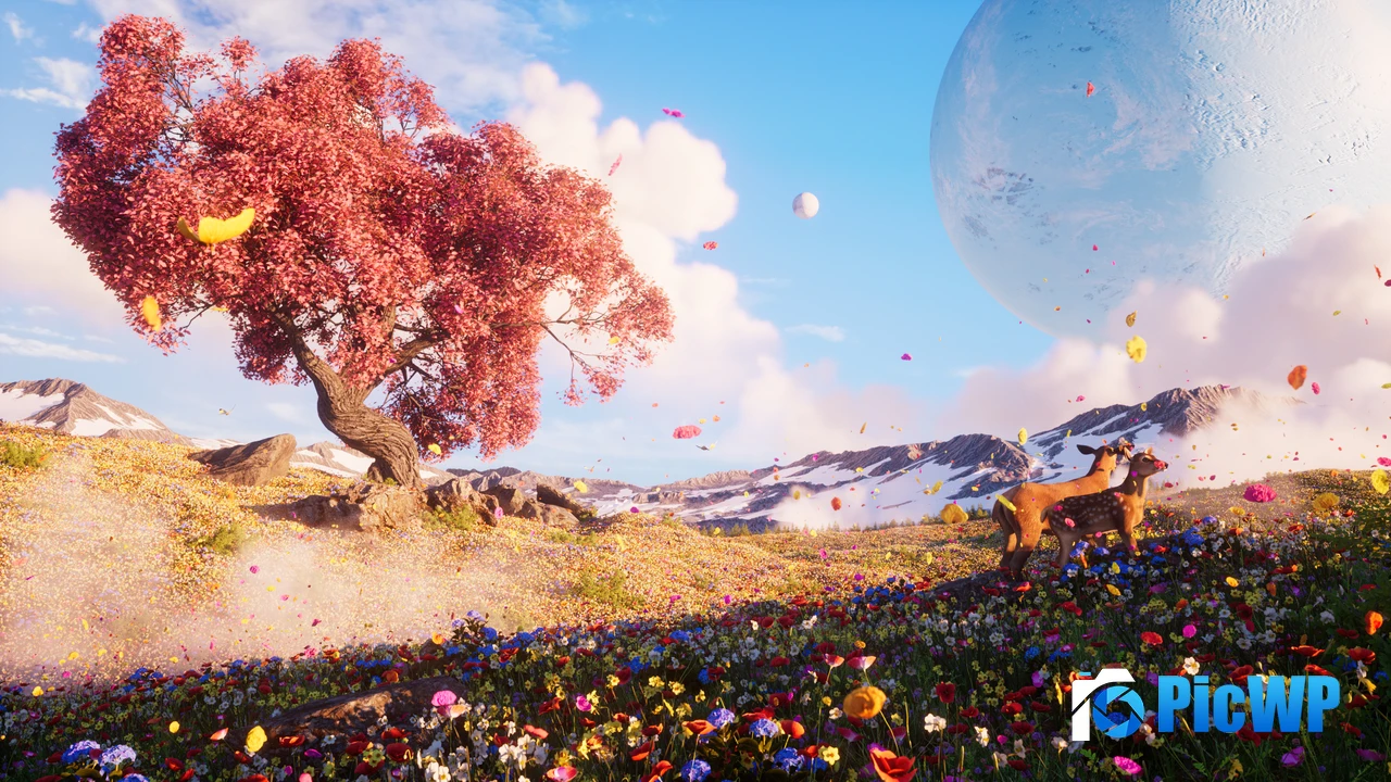 Wildflowers Landscape 4K PC Wallpaper