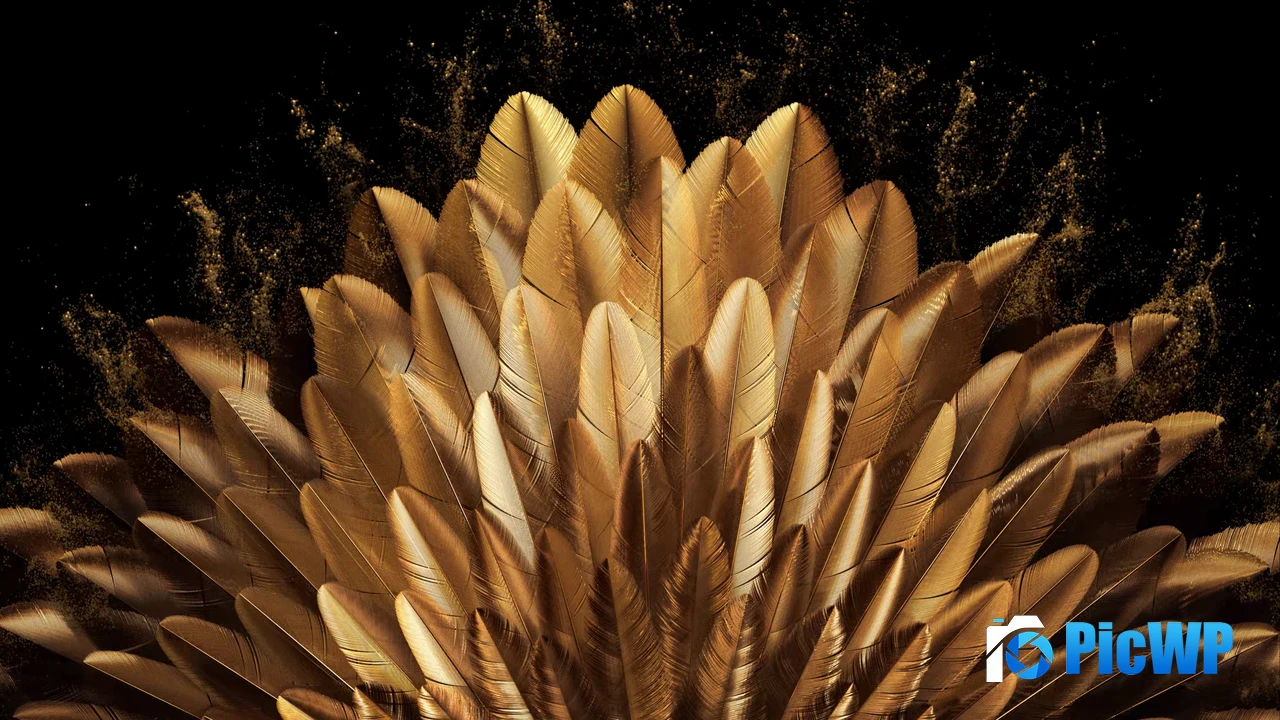 Golden Peacock feathers 4K PC Wallpaper