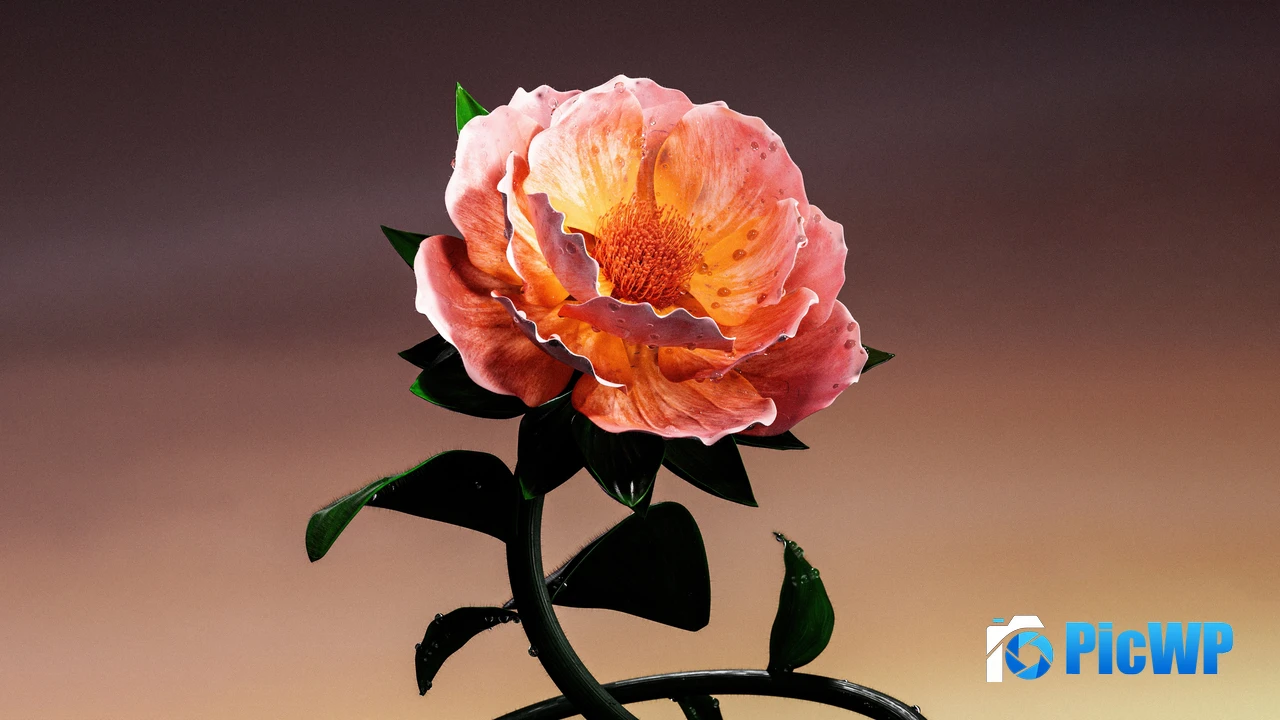 Digital flower Dew Drops 4K PC Wallpaper
