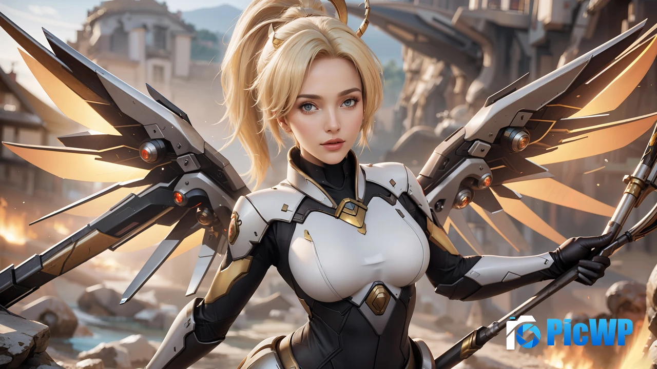 Mercy AI art 4K PC Wallpaper