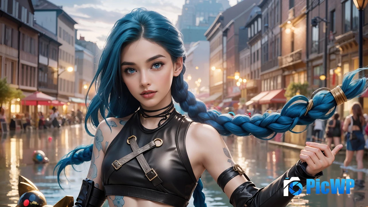 Jinx (LOL) AI art 4K PC Wallpaper