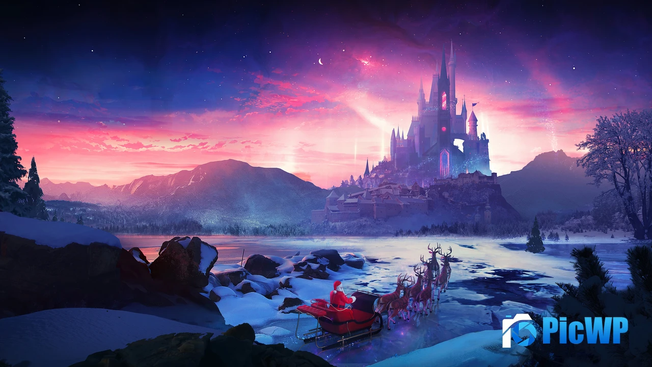 Santa Claus Sleigh 4K PC Wallpaper