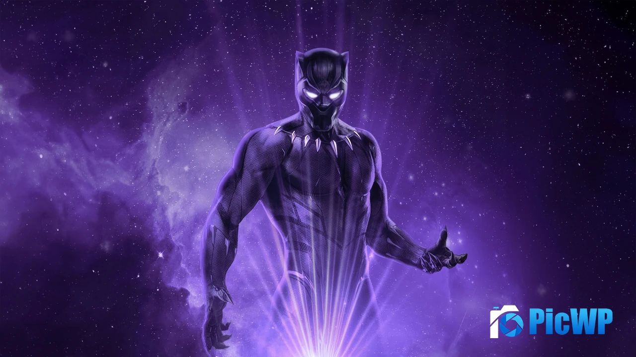 Black Panther Purple Fan Art 4K PC Wallpaper