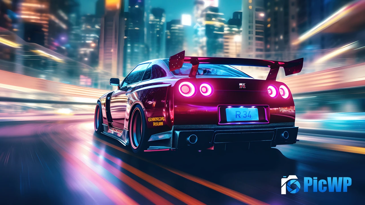 Nissan Skyline GT-R R34 Racing car 4K PC Wallpaper