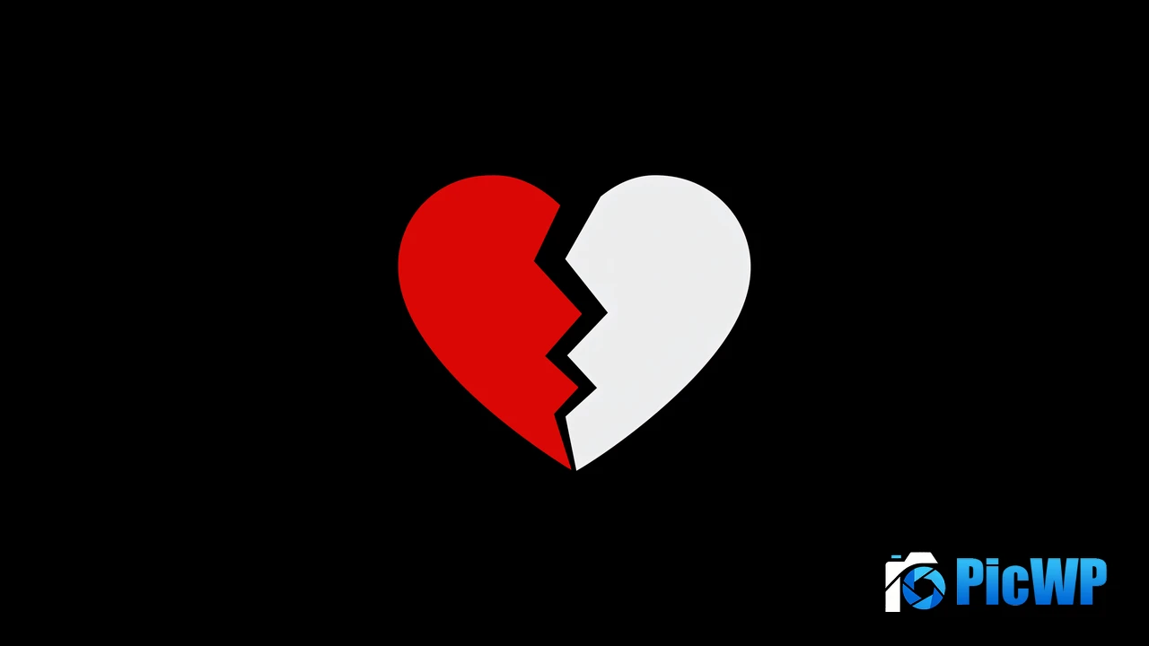 Broken heart Minimalist 4K PC Wallpaper