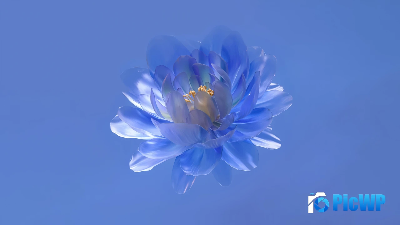 Abstract flower Blue aesthetic 4K PC Wallpaper