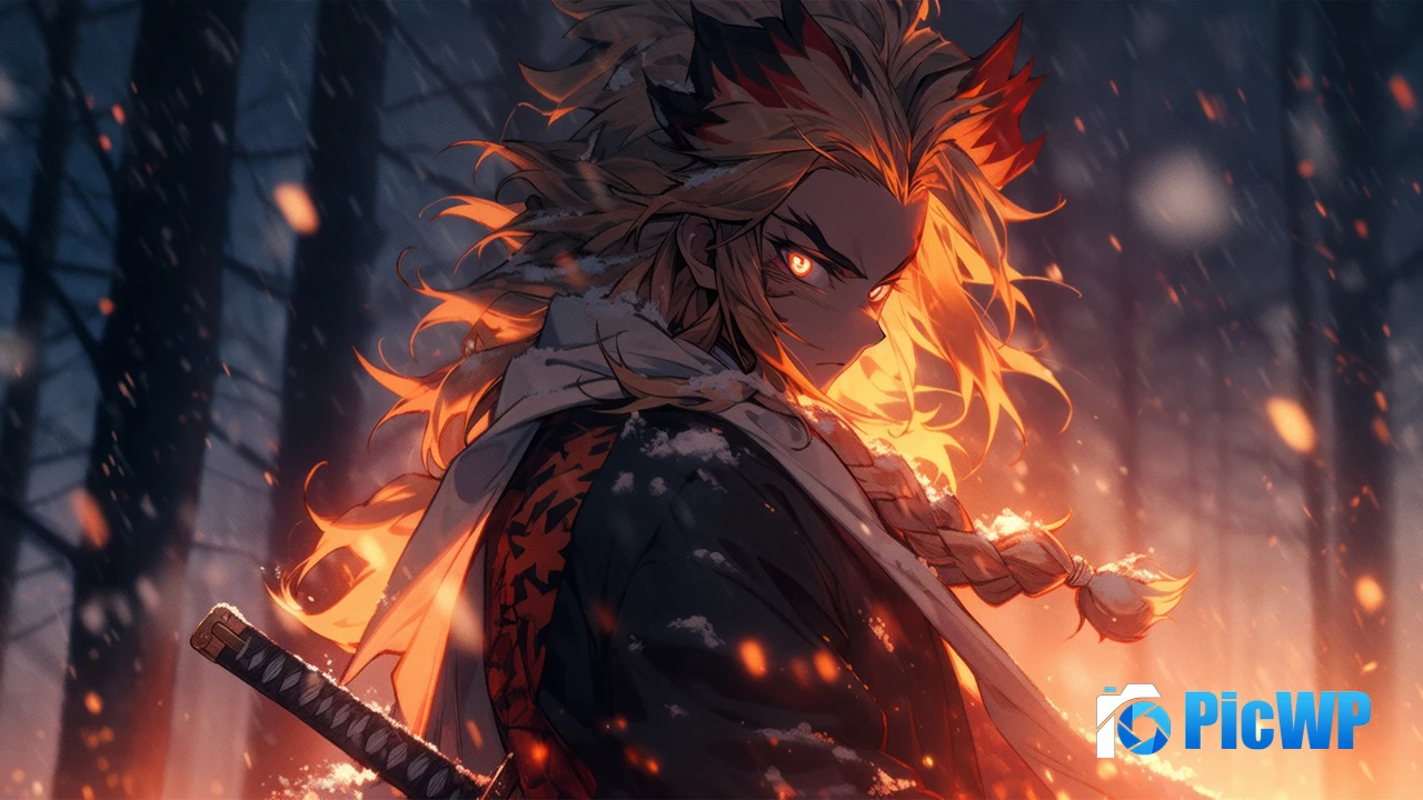 Kyojuro Rengoku (Kimetsu no Yaiba) 4K PC Wallpaper