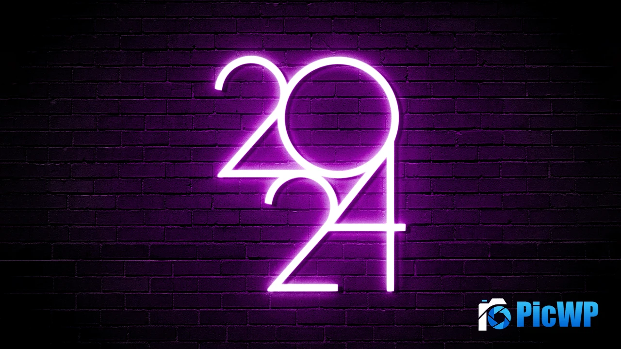 2024 New year Dark theme 4K PC Wallpaper