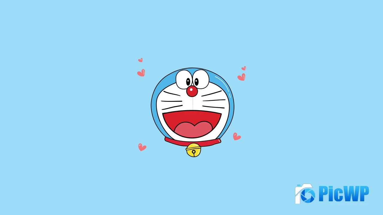 Doraemon Cute Minimalist 4K PC Wallpaper