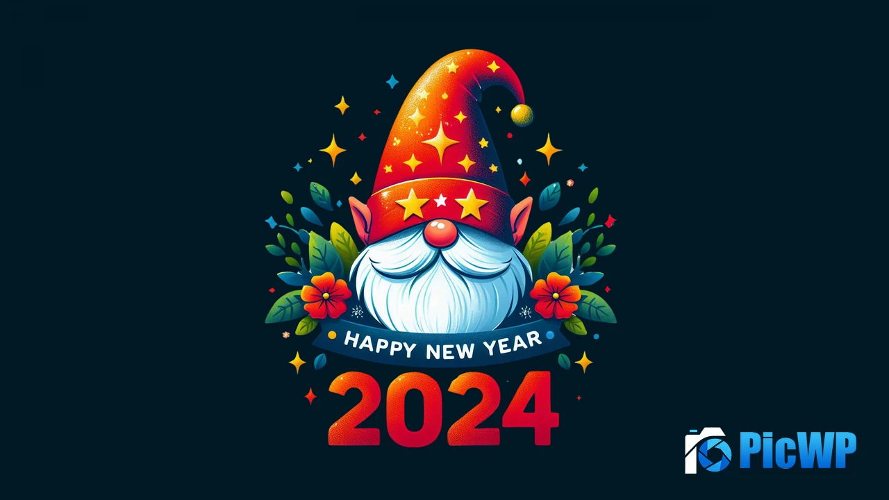 Happy New Year 2024 Santa Claus 4K PC Wallpaper