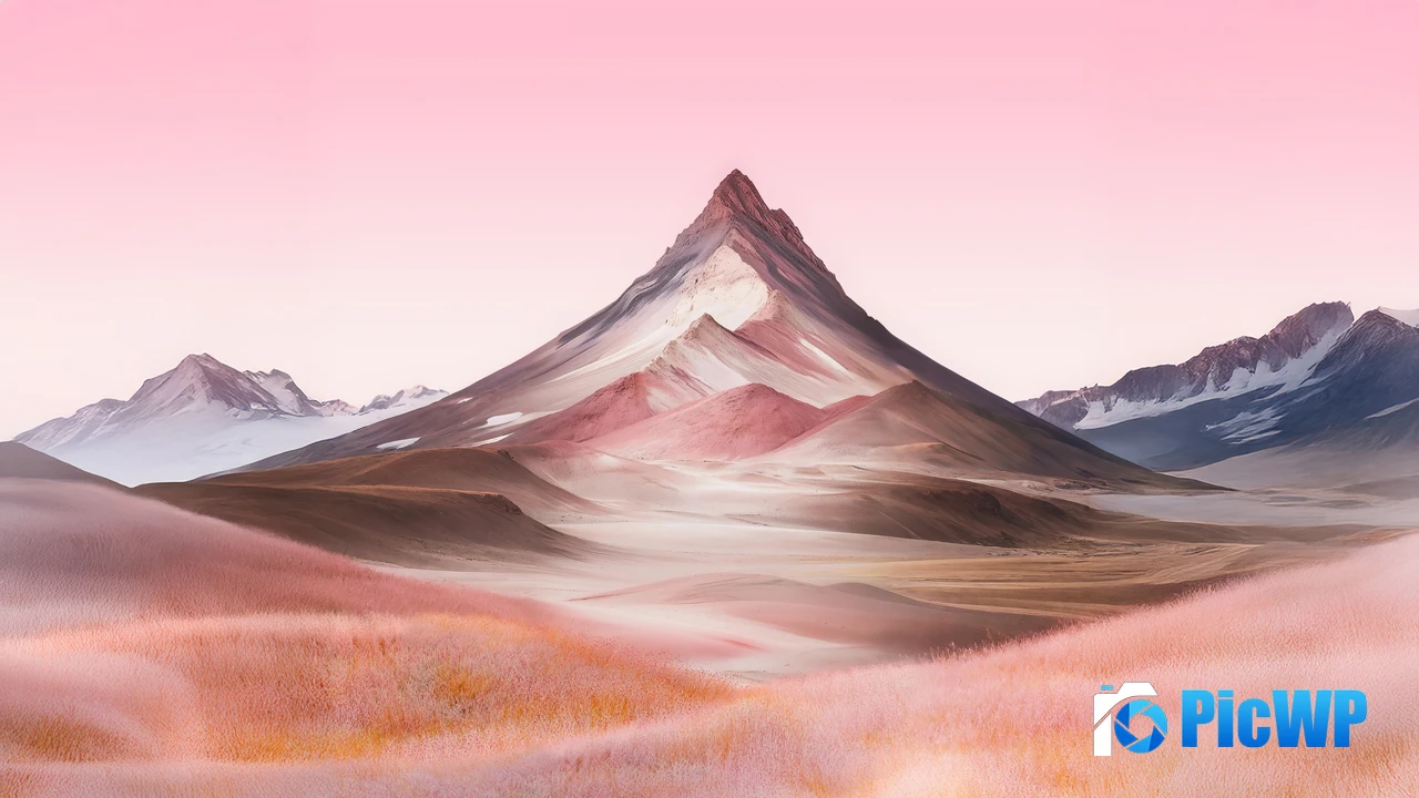 Mountain Landscape Pink aesthetic 4K PC Wallpaper