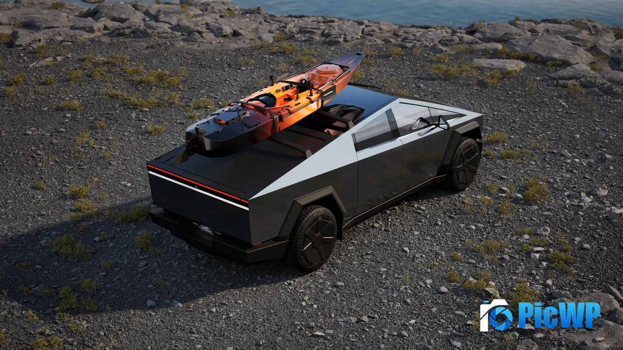 Tesla Cybertruck Kayak 4K PC Wallpaper
