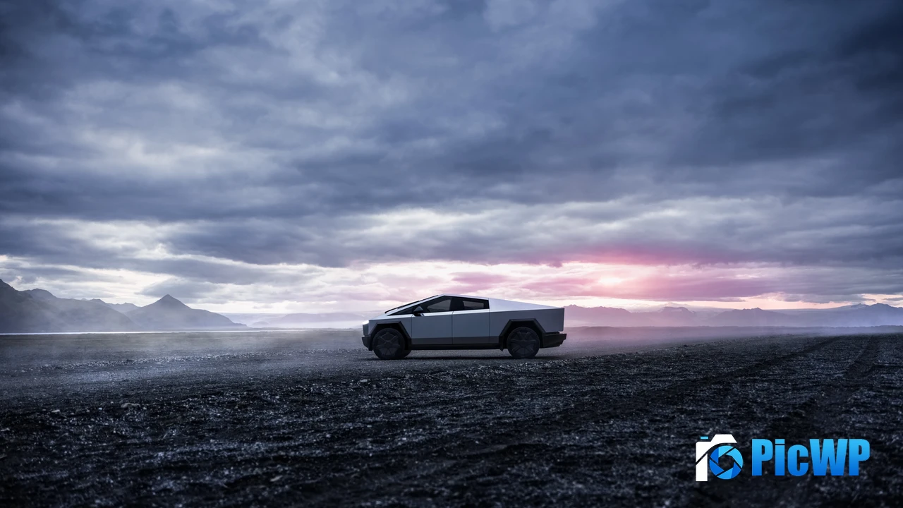 Tesla Cybertruck Sunset 4K PC Wallpaper