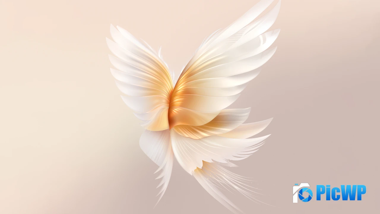 Angel wings Peach background 4K PC Wallpaper
