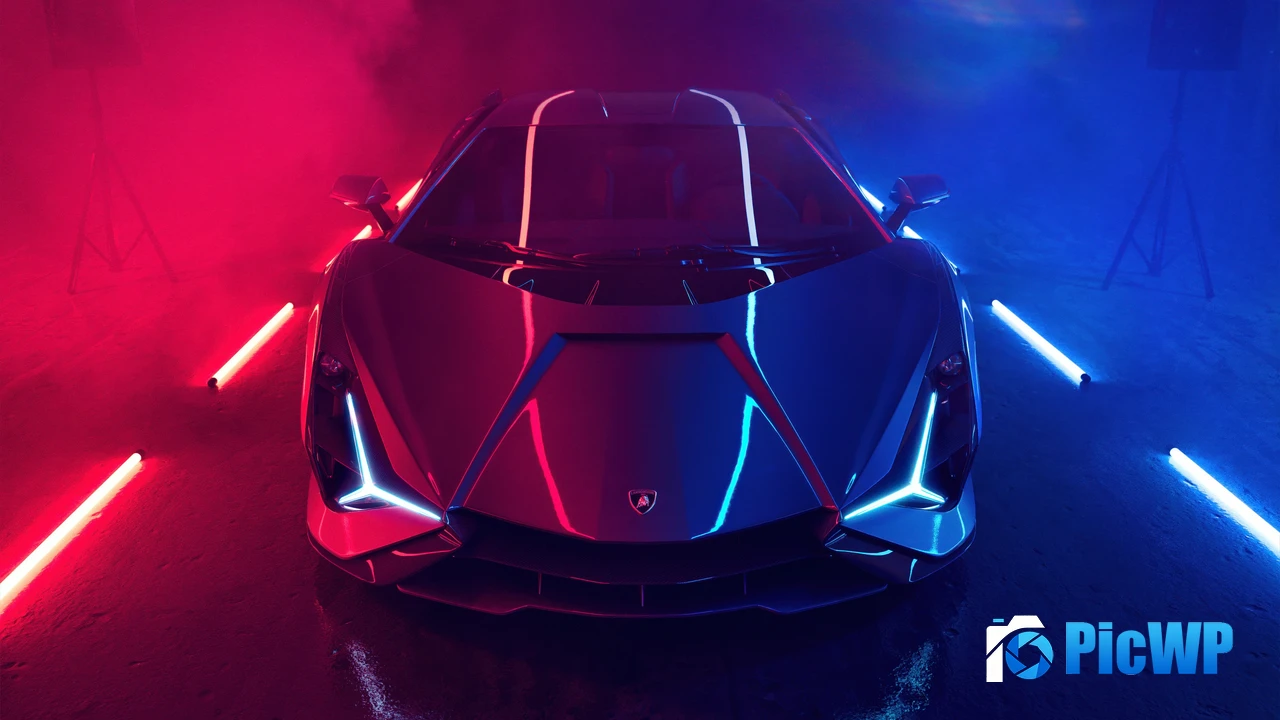 Lamborghini Sián Roadster Neon 4K PC Wallpaper