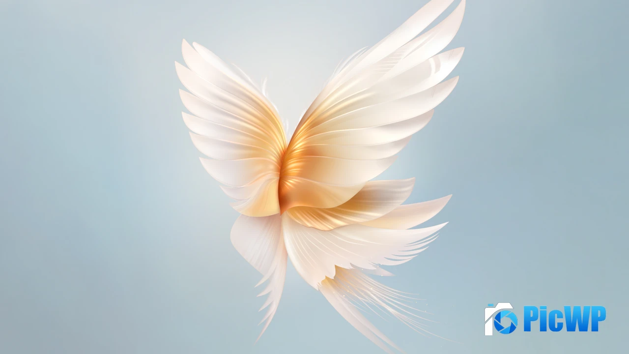 Angel wings Blue background 4K PC Wallpaper
